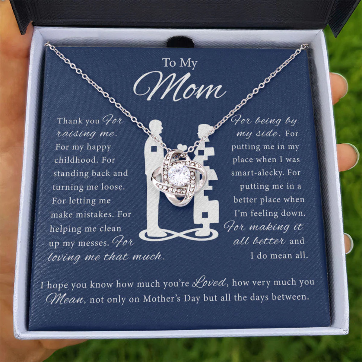 Thank You For Raising Me Love Knot, Mom Necklace, Mom Birthday Gift, Mother&#8217;s Day Gifts