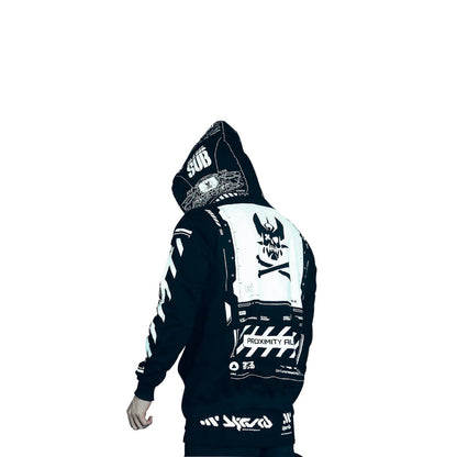 Cyberpunk Jacket Explosion Gothic Print Coat Streetwear Zip Up Jacket