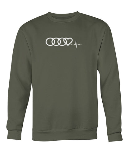 AUDI HEART BEAT Crew Neck Sweatshirt Hoodie