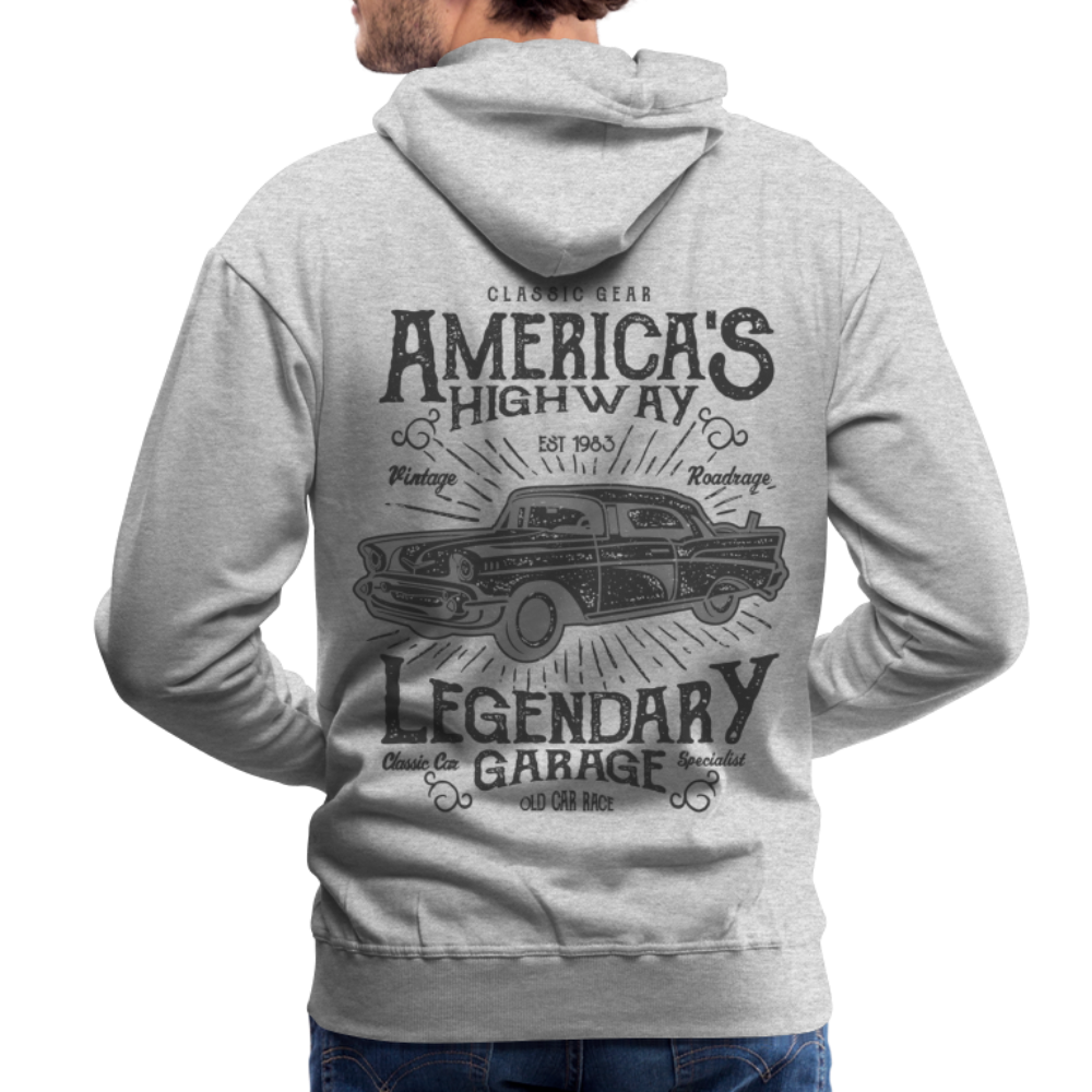 vintage car design America Highway Men’s Premium Hoodie - heather grey