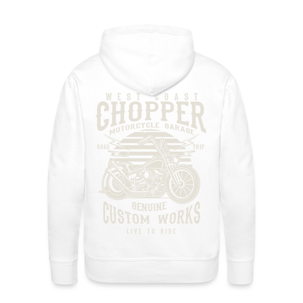 West Coasr Chopper Motorcycle Garage Men’s Premium Hoodie - white