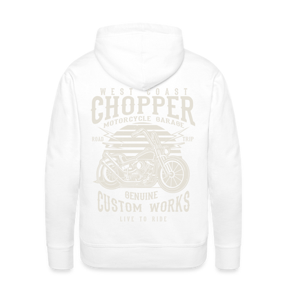 West Coasr Chopper Motorcycle Garage Men’s Premium Hoodie - white