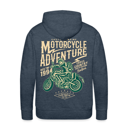 Motorcycle Adventure Men’s Premium Hoodie - heather denim