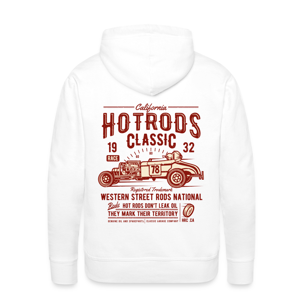 Hot Rods Race Classic Men’s Premium Hoodie - white