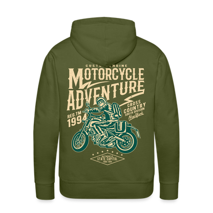 Motorcycle Adventure Men’s Premium Hoodie - olive green