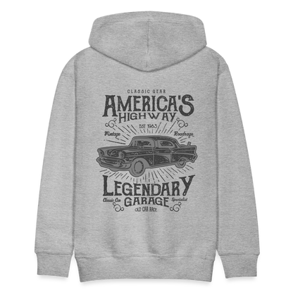 vintage car design America Highway Men’s Premium Hoodie - heather grey