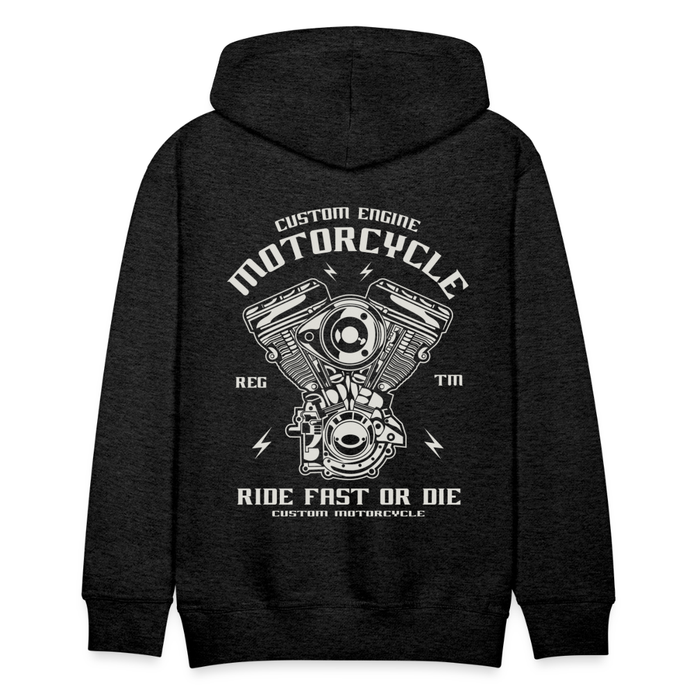 Ride Fast or Die Motorcycle Men’s Premium Hoodie - charcoal grey