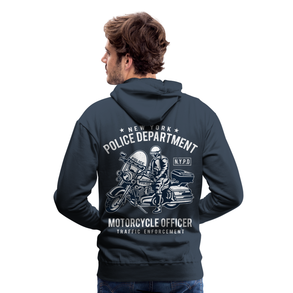 New York Police Department Motorcycle Officer Men’s Premium Hoodie - navy