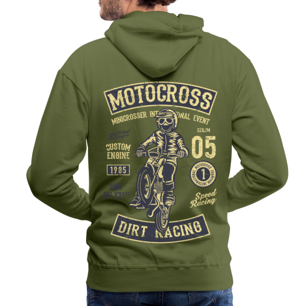 Motocross design Motorcycle Men’s Premium Hoodie - olive green