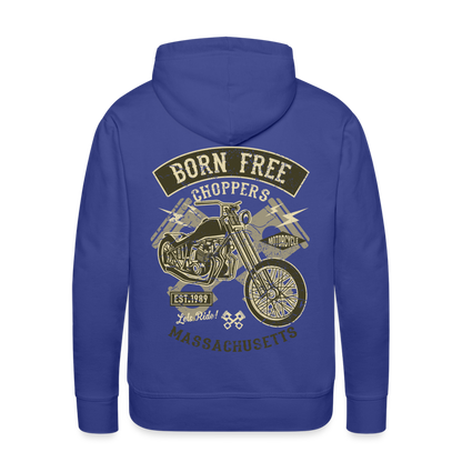 Born Free Choppers Motorcycle Men’s Premium Hoodie - royal blue