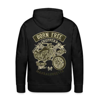 Born Free Choppers Motorcycle Men’s Premium Hoodie - black