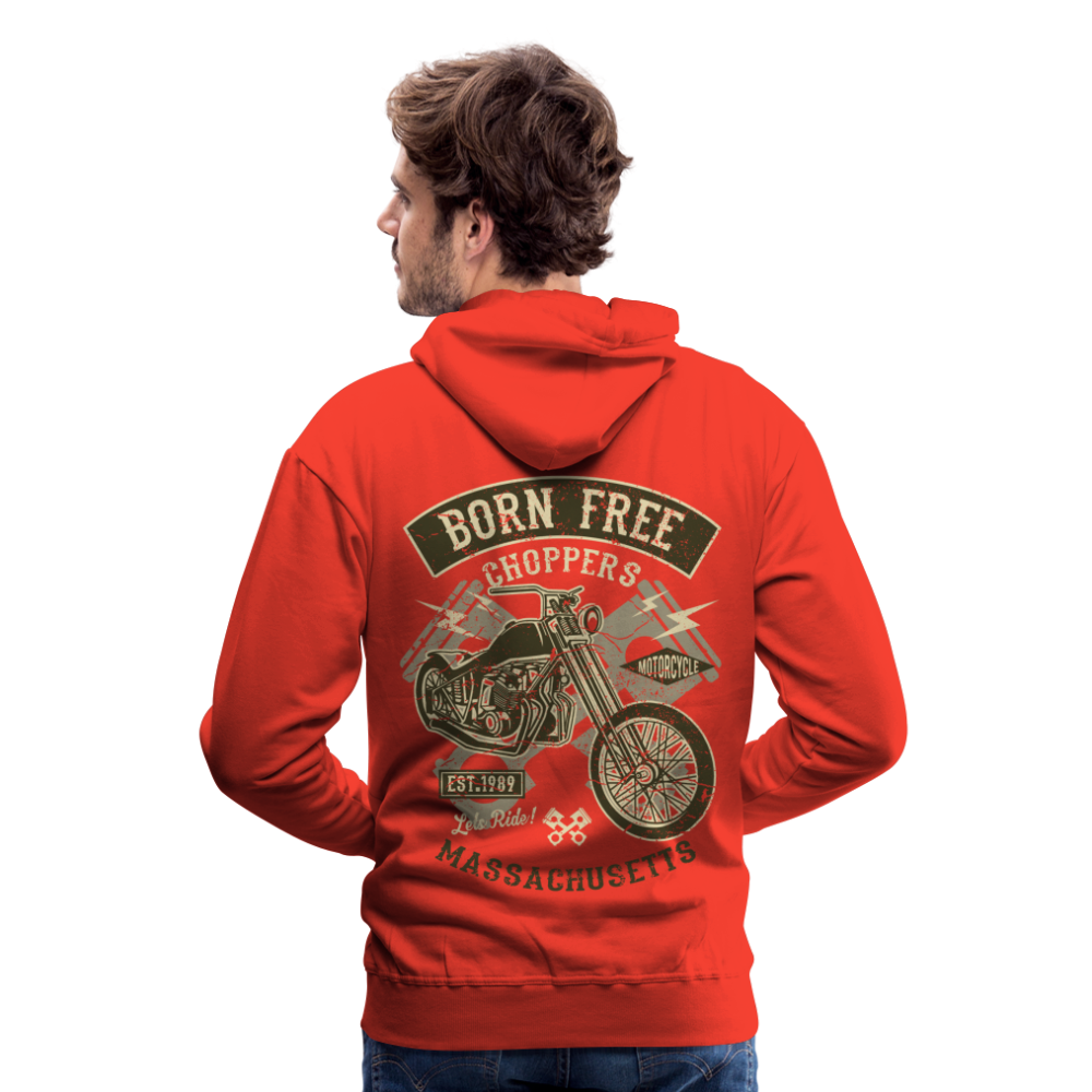 Born Free Choppers Motorcycle Men’s Premium Hoodie - red