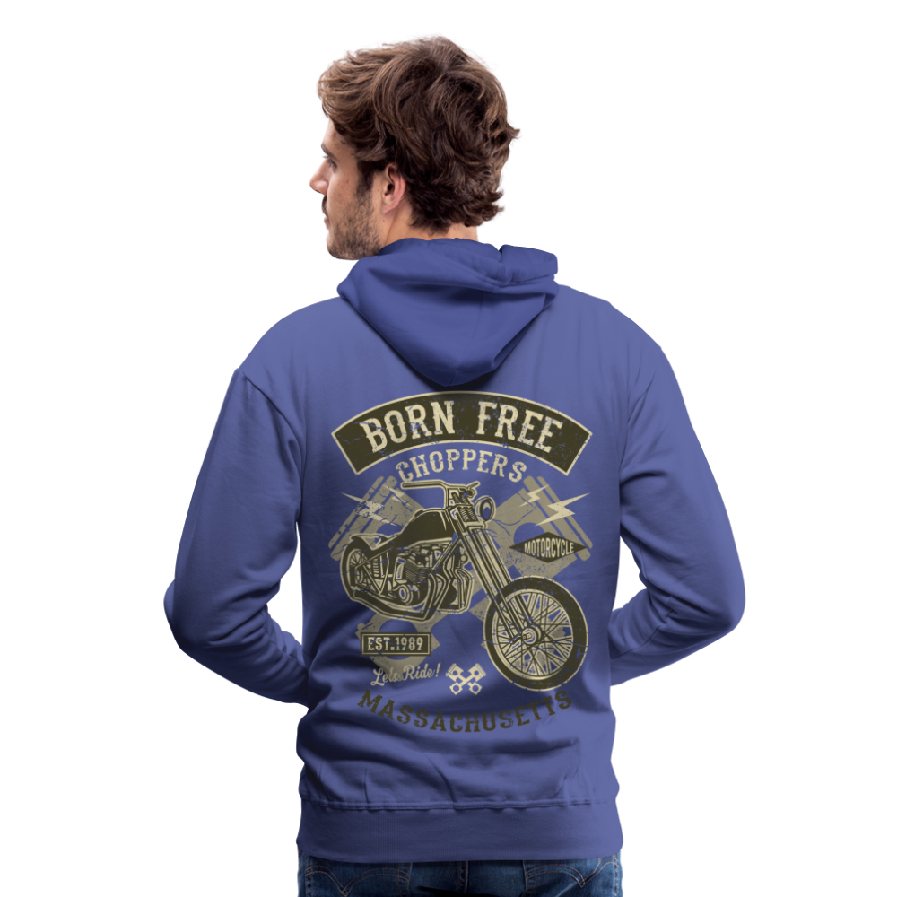 Born Free Choppers Motorcycle Men’s Premium Hoodie - royal blue