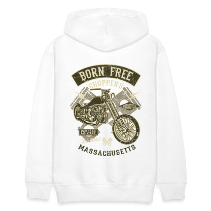 Born Free Choppers Motorcycle Men’s Premium Hoodie - white