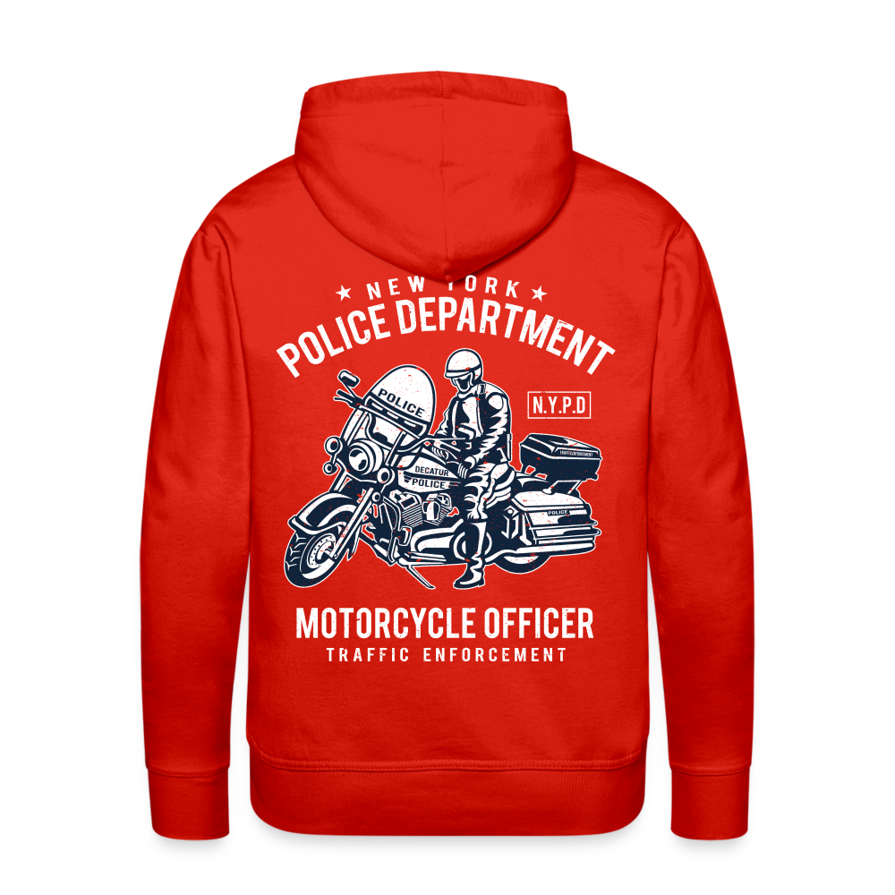 New York Police Department Motorcycle Officer Men’s Premium Hoodie - red