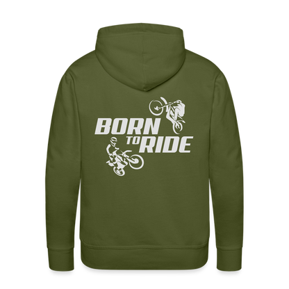 Born to Ride Motocross Men’s Premium Hoodie - olive green