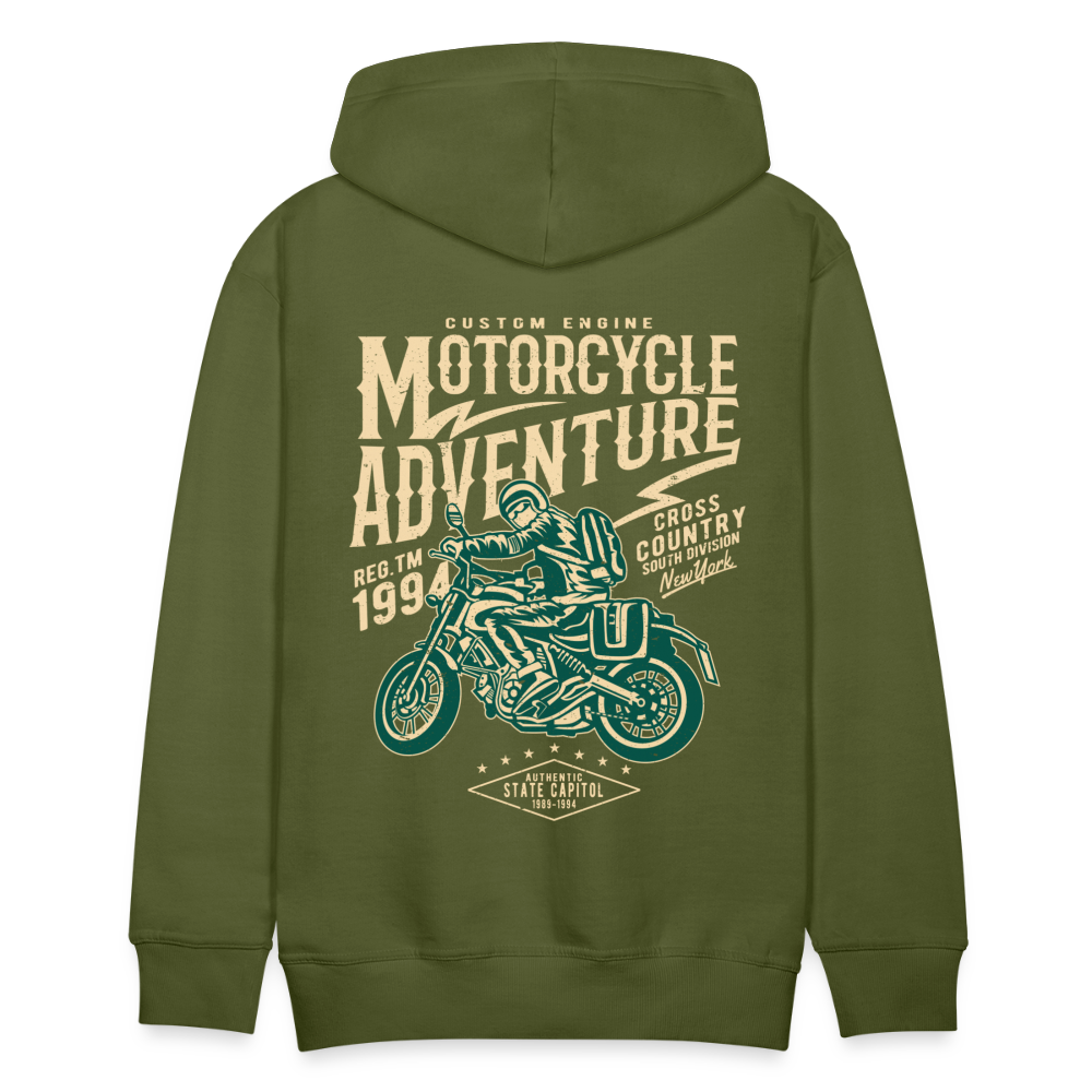 Motorcycle Adventure Men’s Premium Hoodie - olive green