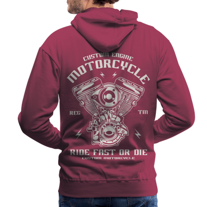 Ride Fast or Die Motorcycle Men’s Premium Hoodie - bordeaux