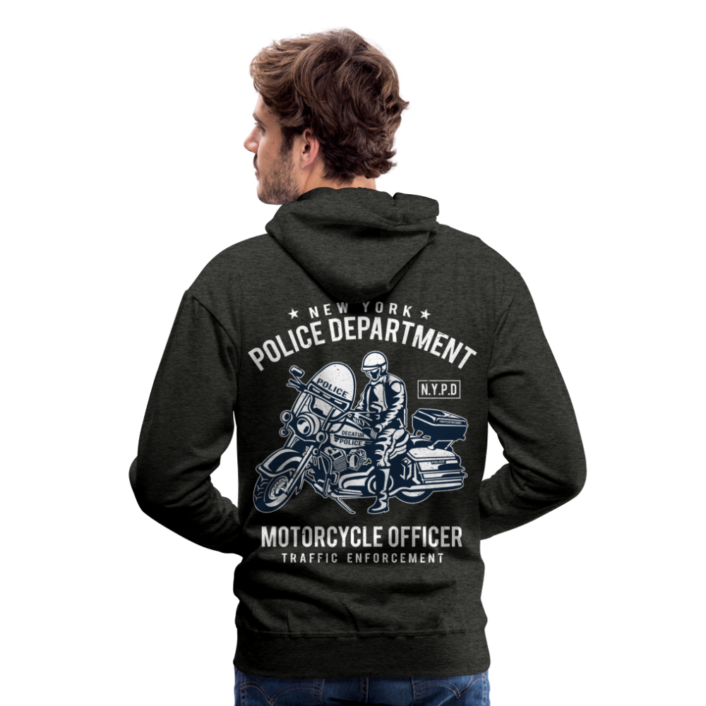 New York Police Department Motorcycle Officer Men’s Premium Hoodie - charcoal grey