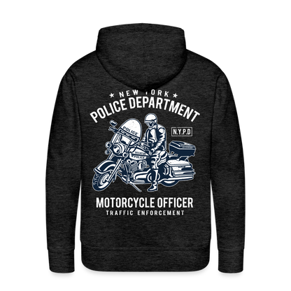 New York Police Department Motorcycle Officer Men’s Premium Hoodie - charcoal grey