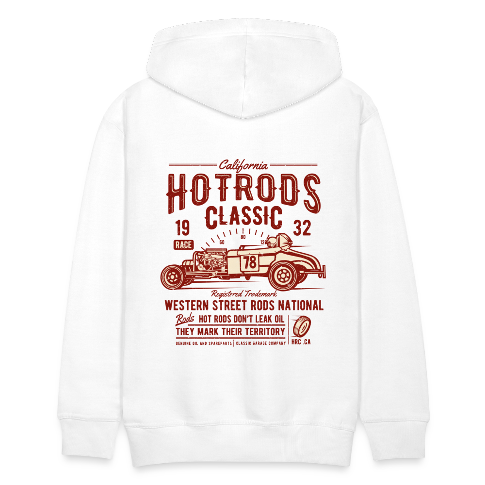 Hot Rods Race Classic Men’s Premium Hoodie - white