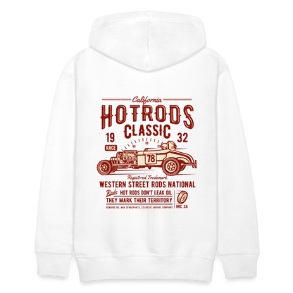 Hot Rods Race Classic Men’s Premium Hoodie - white