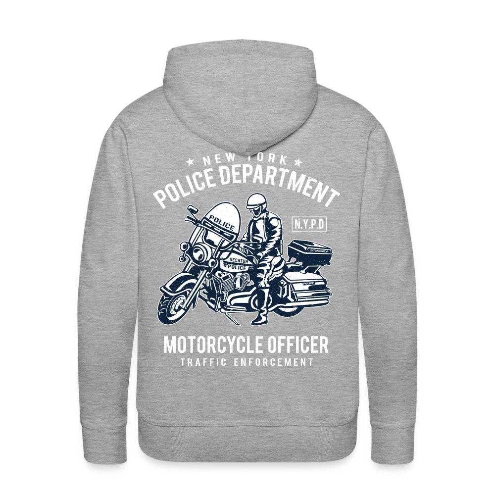 New York Police Department Motorcycle Officer Men’s Premium Hoodie - heather grey