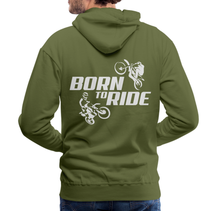 Born to Ride Motocross Men’s Premium Hoodie - olive green