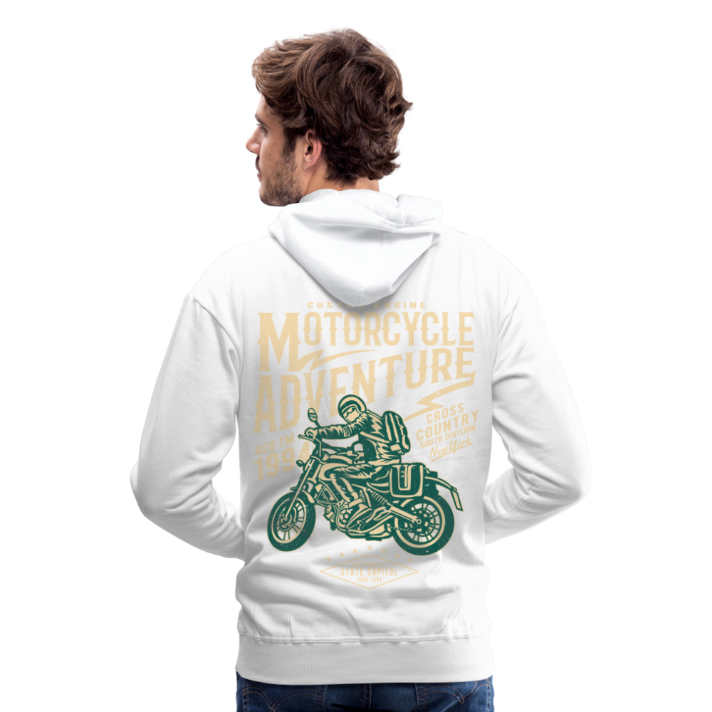 Motorcycle Adventure Men’s Premium Hoodie - white