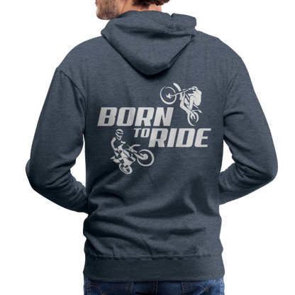 Born to Ride Motocross Men’s Premium Hoodie - heather denim