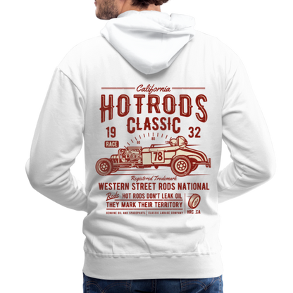 Hot Rods Race Classic Men’s Premium Hoodie - white