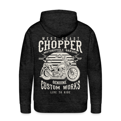 West Coasr Chopper Motorcycle Garage Men’s Premium Hoodie - charcoal grey