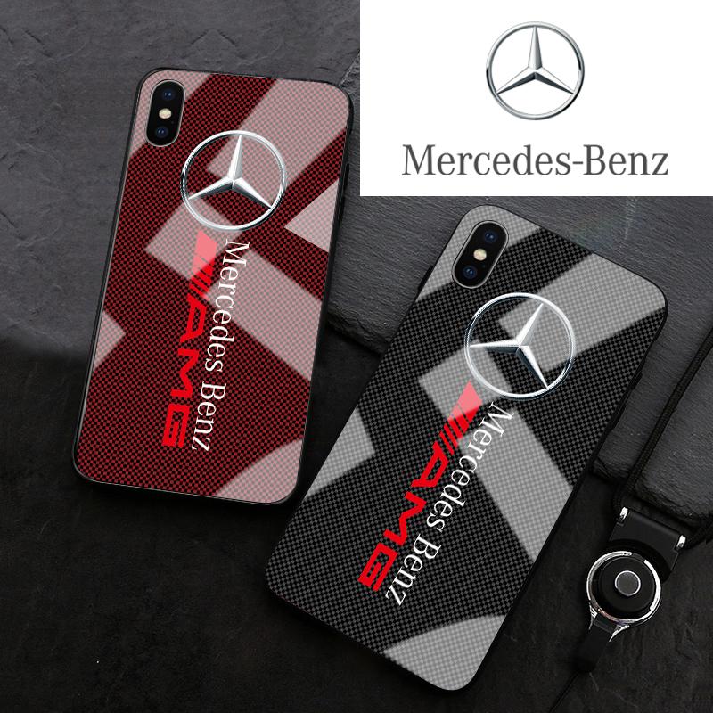 Mercedes Toughened Glass Anti-Fall Protective Iphone Cover