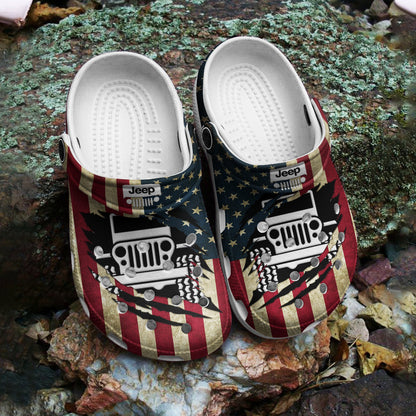 Jeep Crocs Crocband Clog American Flag