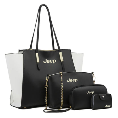 Jeep Elite Leather Women’s 4PCs Handbag Set-bag-Driver Apparel-Driversapparel.com