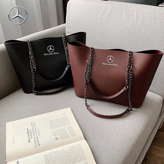 Mercedes Deluxe Large Capacity Genuine Leather Bag-bag-Driver Apparel-Black-Driversapparel.com