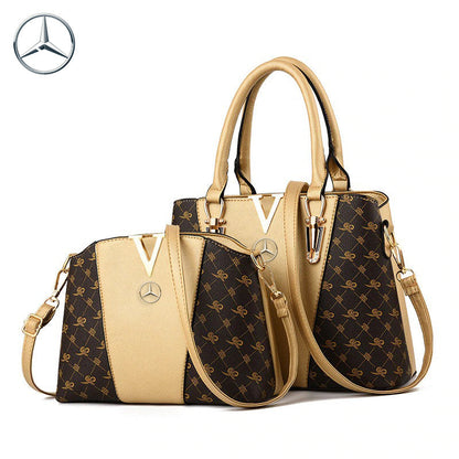 Mercedes Luxury Leather Women Tote Handbag Set-bag-Driver Apparel-Yellow-Driversapparel.com