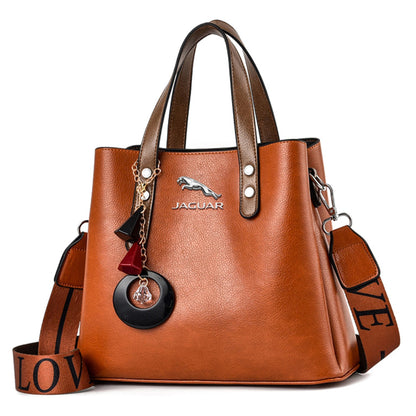 New Jaguar Luxury Leather Women Handbag-bag-Driver Apparel-Brown-Driversapparel.com