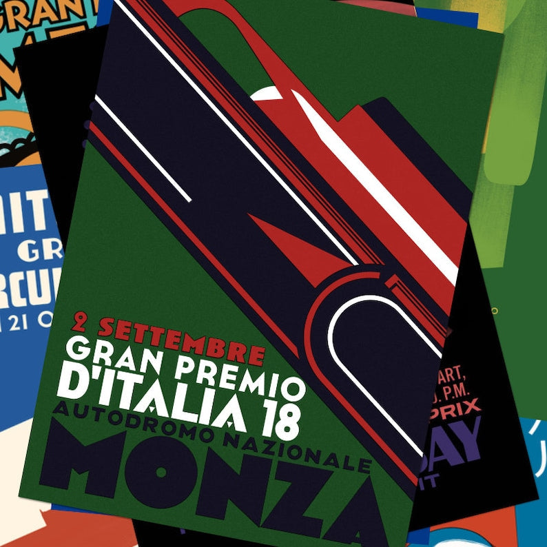 Art Deco F1 Prints: All 9 A5 2018 Season Posters