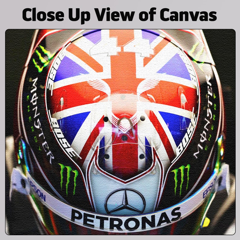 Canvas Print: Hamilton's Silverstone Union Jack Helmet