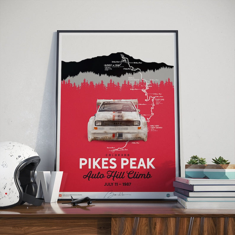 Audi Quattro S1 Pikes Peak 1987 Collectors Poster