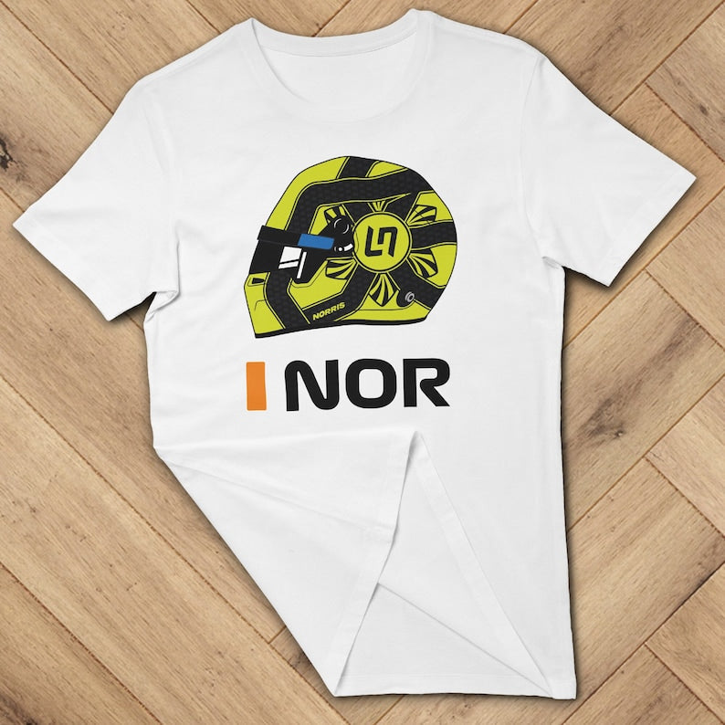 Lando Norris F1 Helmet T-shirt for Formula One Fans_driver_clothing_drivi.store