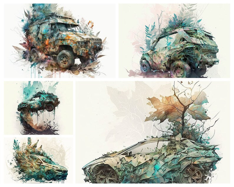 Watercolor Dream Cars: Artistic Automobile Visions