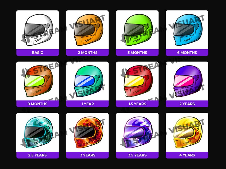 Biker Helmet Twitch Sub Badges