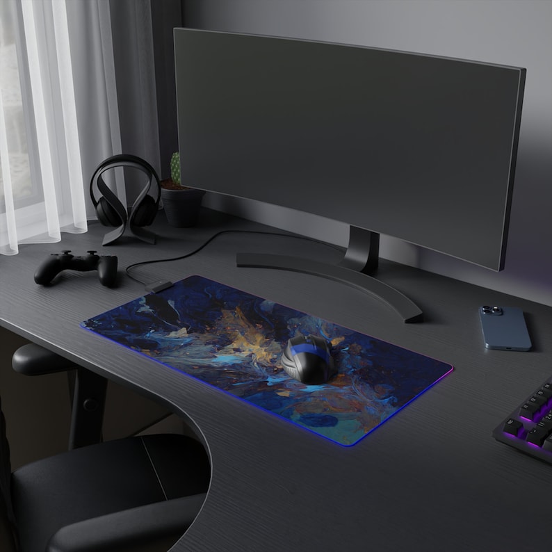 RGB Gaming Mouse Pad | Abstract Art | Gamer Gift