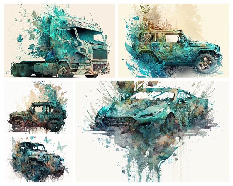 Watercolor Dream Cars: Artistic Automobile Visions