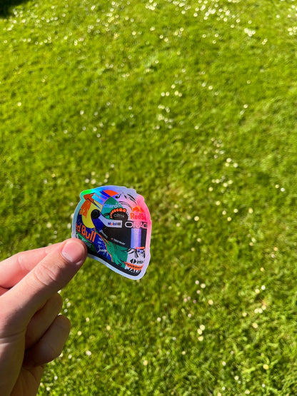 Holographic Checo Perez F1 Mini Helmet Sticker