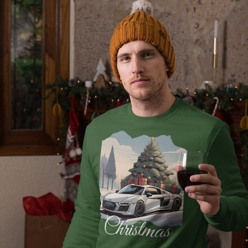 Audi R8 Christmas Jumper | Festive Gift for Car Enthusiasts_driver_apparel_drivi.store