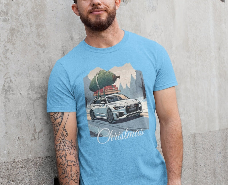 Festive Audi Car T-Shirt for Men_driver_clothing_drivi.store