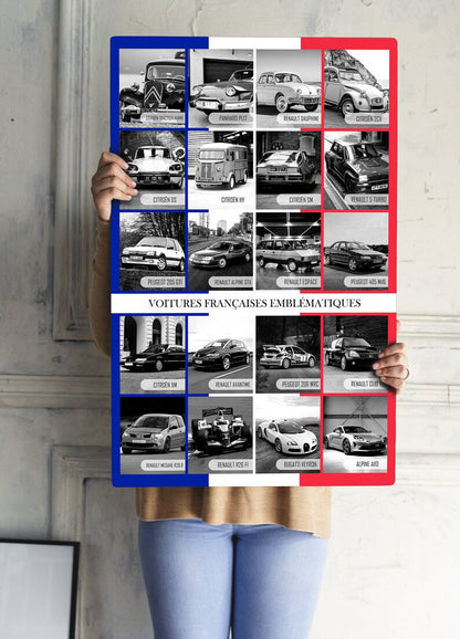 Iconic French Cars: Black & White Digital Poster